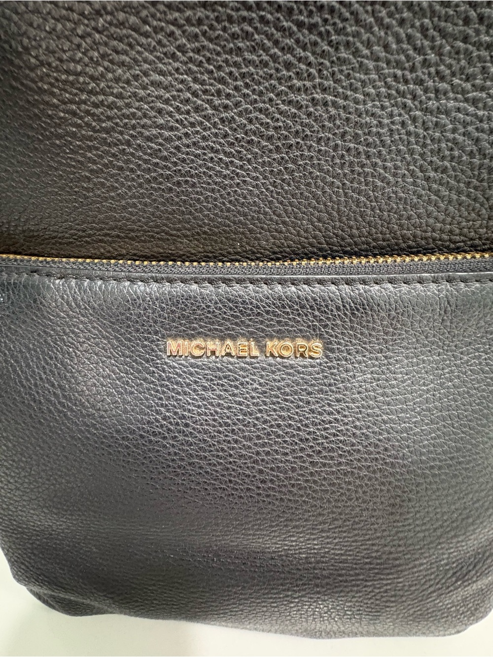 Michael Kors Black Leather Backpack with Gold Hardware - Picture 5 of 15